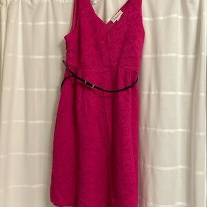 Elegant Pink Lace Like Wedding Guest Dress